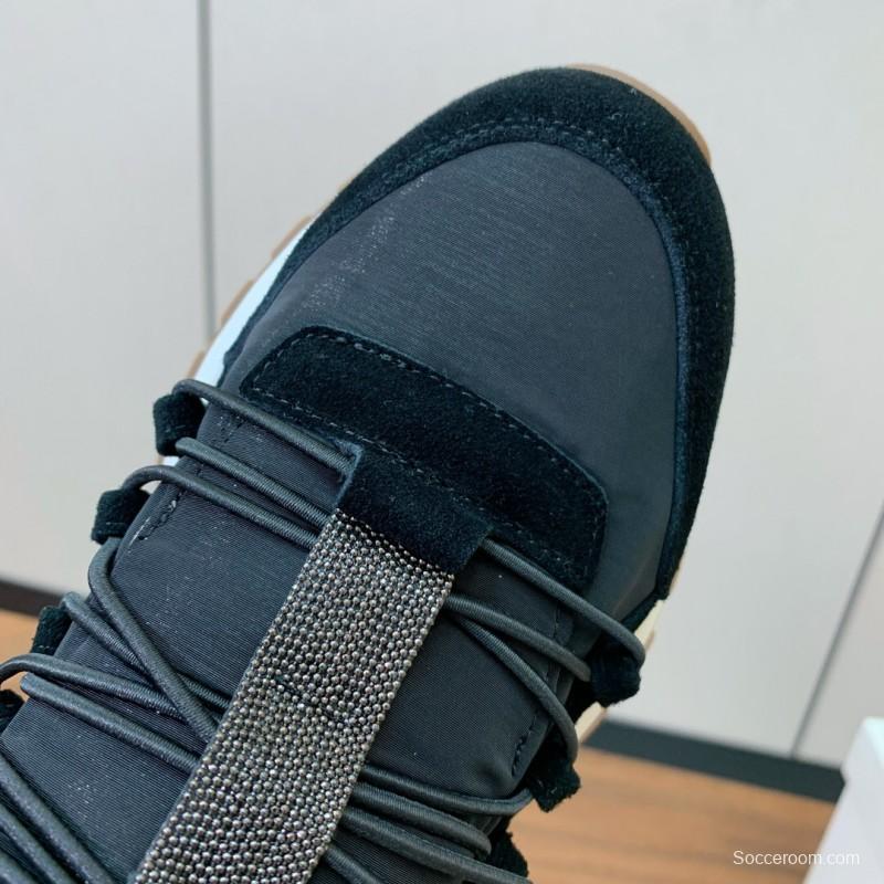 2025 Unisex Brunello Cucinelli Black Suede Leather Sneakers LY
