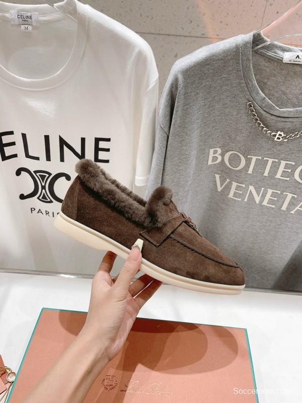 2024 Women Le Parmentier Brown Suede Shearling Loafer MJ00310