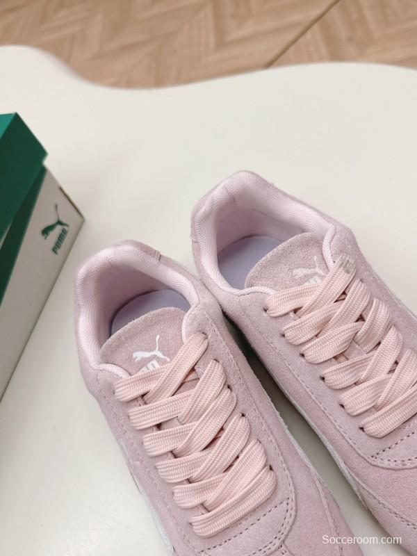 2025 Women Puma Pink Suede Sneakers LY00280