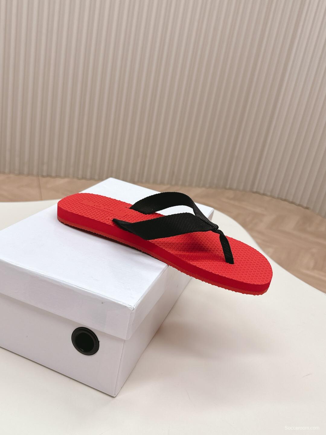 2025 The Row Red Black Rubber Slippers