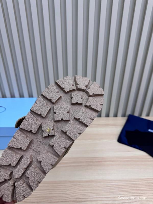 2025 Prada Grey Suede Slippers LY00280