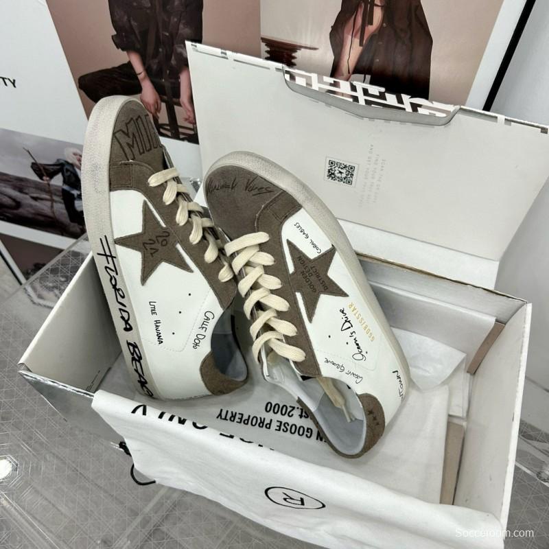 2024 Women GGDB White Grey Suede Leather Sneakers