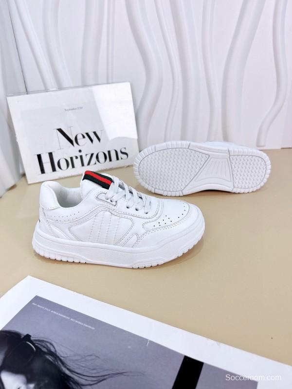 2024 Kids Gucci White Leather Sneakers