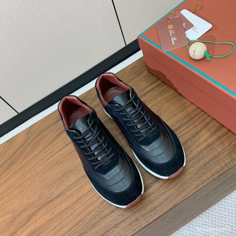 2025 Unisex Le Parmentier Black Brown Suede Leather Sneakers LY