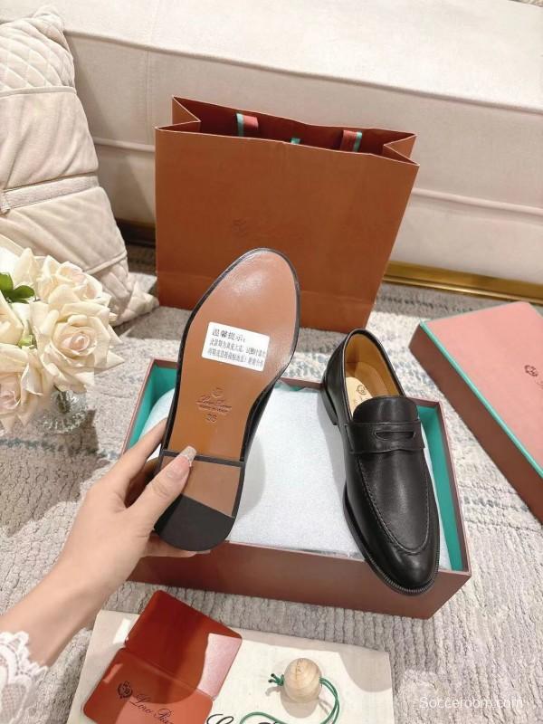 2025 Women Le Parmentier Black Leather Loafers LY00340