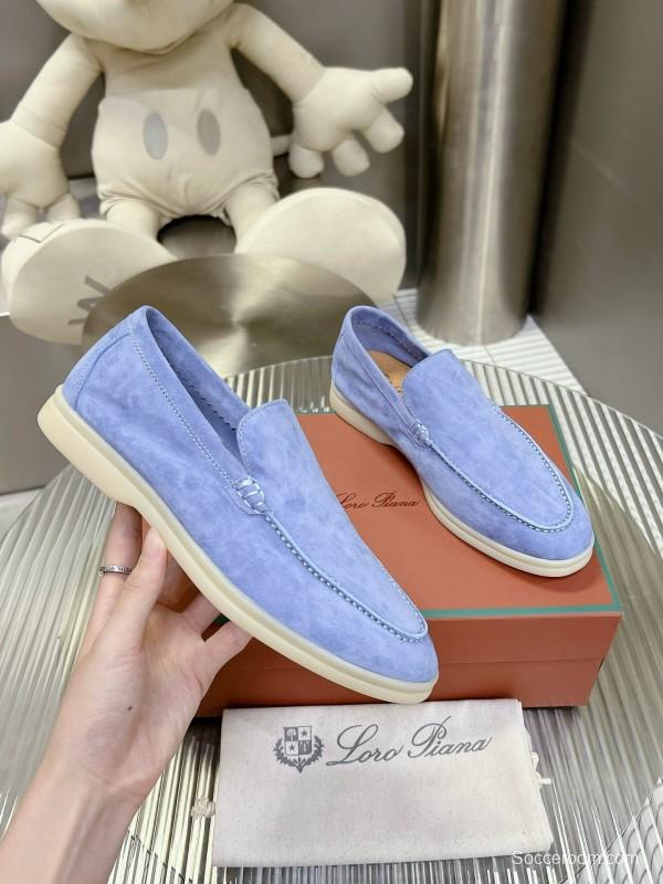 2024 Unisex LP Light Blue Suede Loafers MJ00270