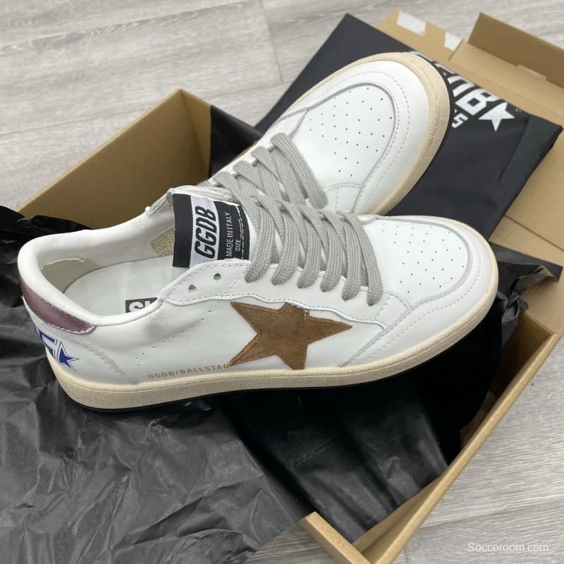 2024 Unisex GGDB White Brown Suede Leather Low Top Sneakers MJ00260