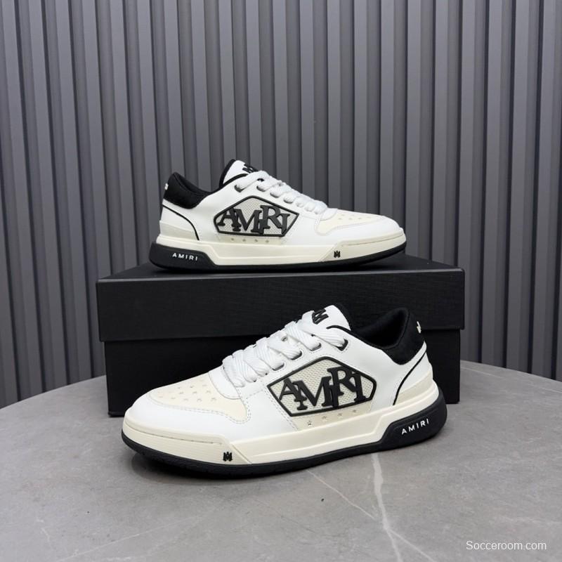 2025 Unisex Amiri White Black Leather Sneakers MJ00360