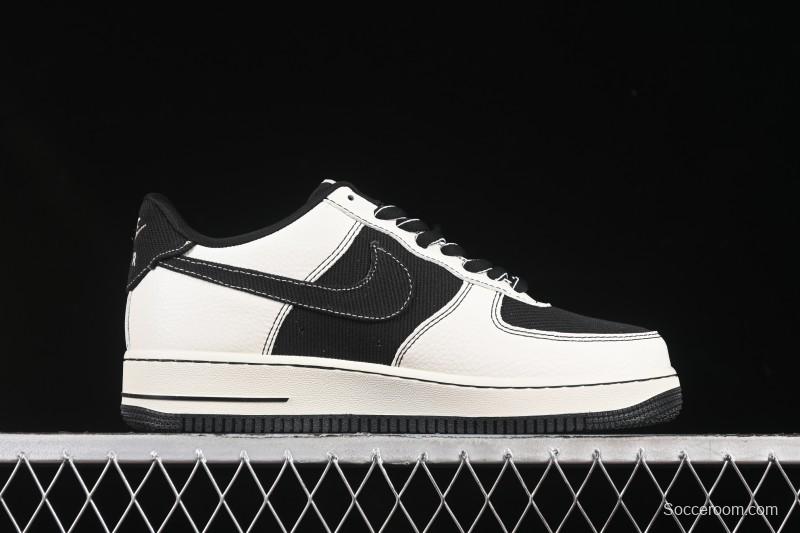 Nike Air Force 1'07 Low Black White Triple Swoosh Casual Sneakers - SC9207-537