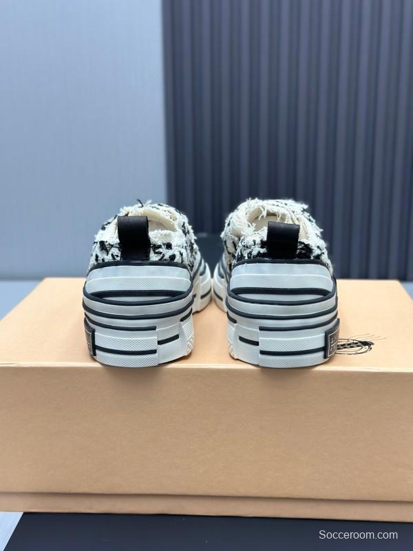 2025 Unisex XVESSEL Black White Canvas Plimsolls Hand-painted AS00260