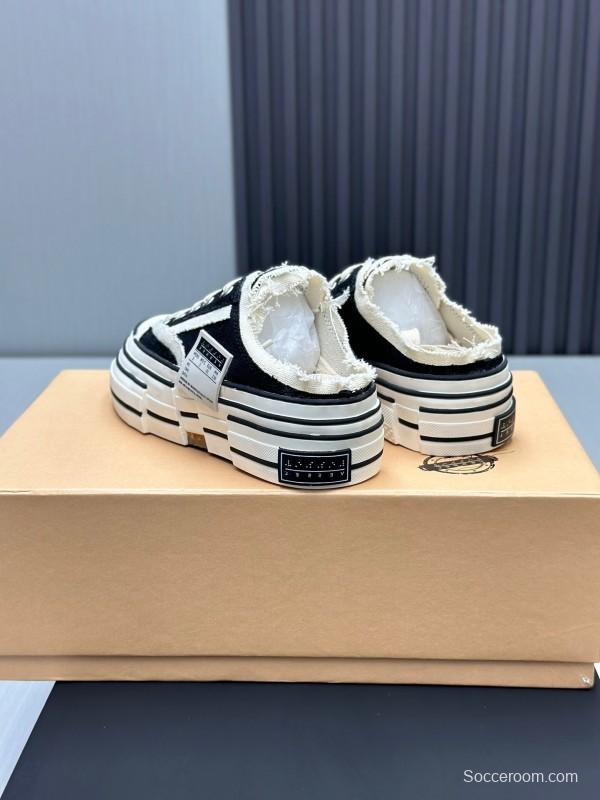 2025 Unisex XVESSEL Black White Canvas Plimsolls Vulcanized AS00240