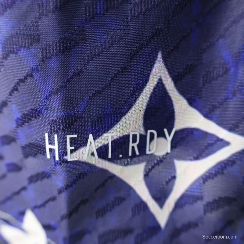 Player Version 25/26 Real Madrid Blue with Louis Vuitton Monogram Pattern Jersey