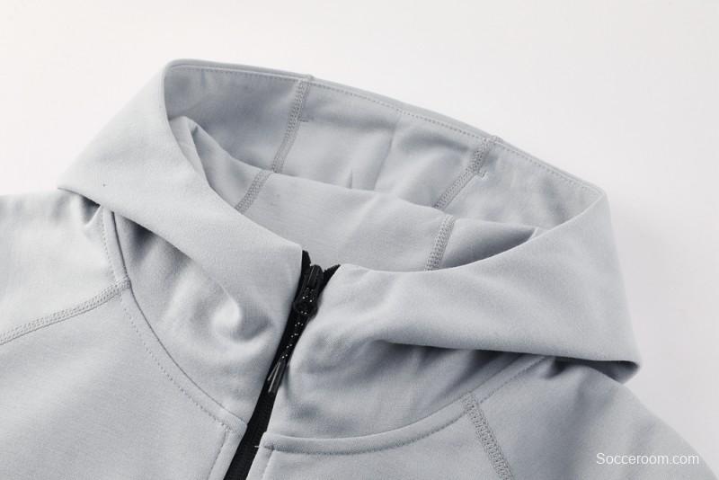 25/26 Barcelona Grey Full Zipper Hoodie Jacket +Long Pants