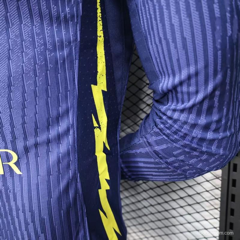 Player Version 25/26 Atletico Madrid Away Blue Long Sleeve Jersey