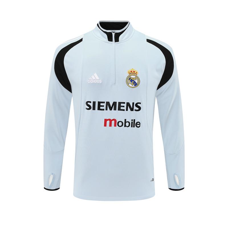 Retro 04/05 Real Madrid Light Grey Half Zipper Jacket