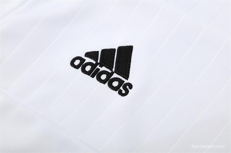 Retro 15/16 Real Madrid White Half Zipper Jacket