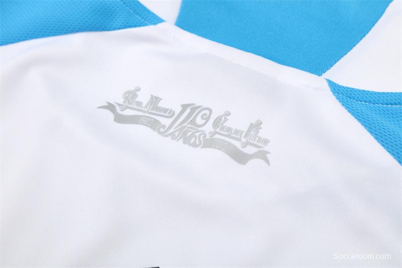 Retro 12/13 Real Madrid White/Blue Half Zipper Jacket