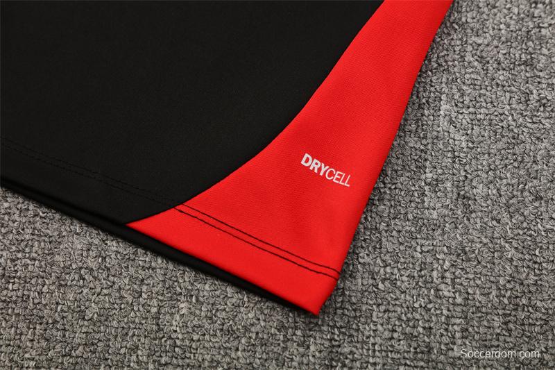 25/26 Portugal Black Half Zipper Jacket+Long Pants