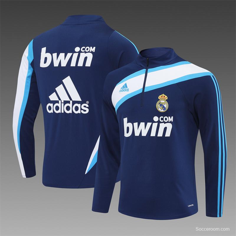 Retro 09/10 Real Madrid Royal Blue Half Zipper Jacket