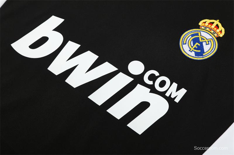 Retro 08/09 Real Madrid Black Half Zipper Jacket+Long Pants