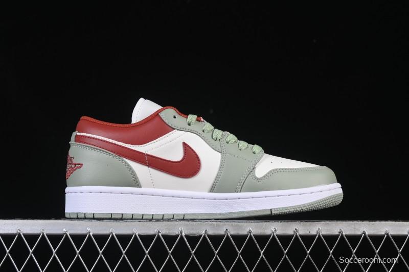 Nike Air Jordan 1 Low AJ1 White Green Red Low-top Casual Skate Shoes - 553558-133