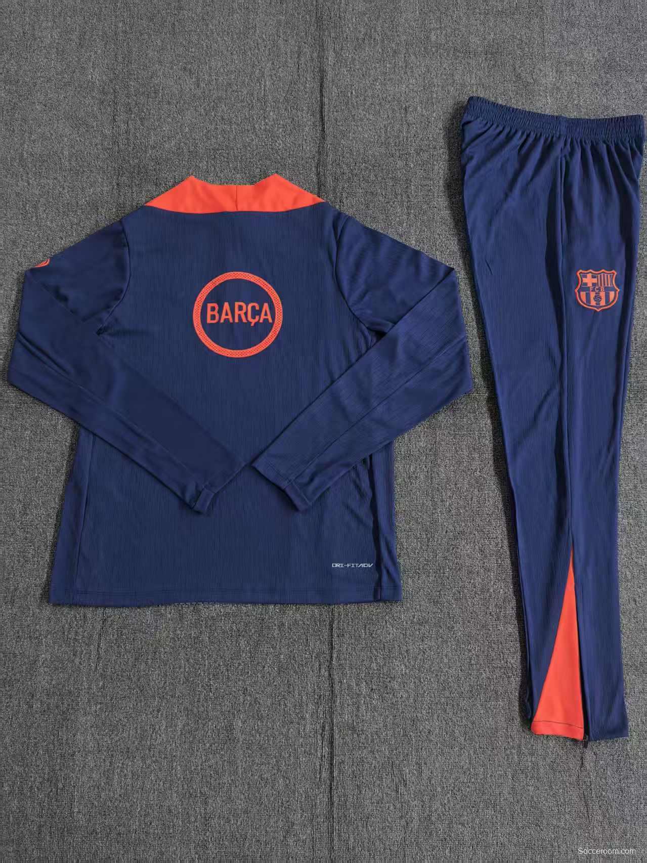 25/26 Kids Barcelona Blue Orange Camouflage T90 Short Sleeve Jersey+Shorts