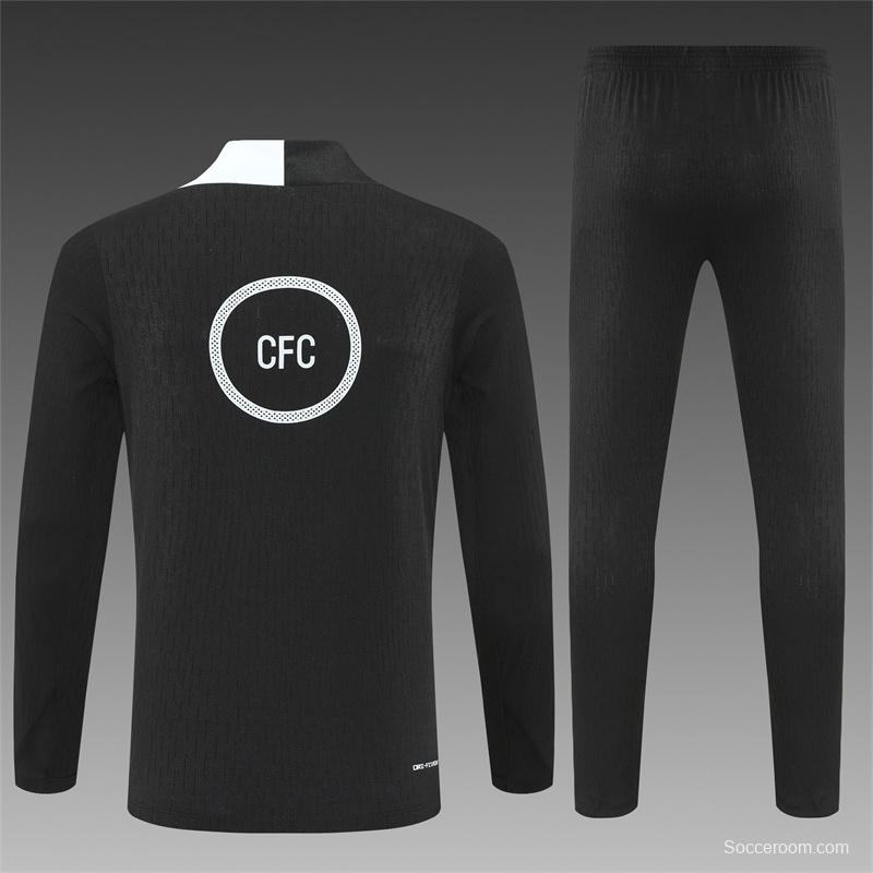Player Version 25/26 Chelsea Black T90 Half Zipper Jacket+Long Pants