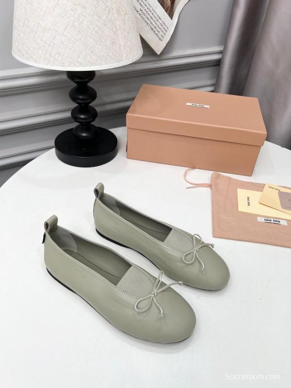 Miu Miu Ballet Flats Bow Mary Jane Shoes - LY00260