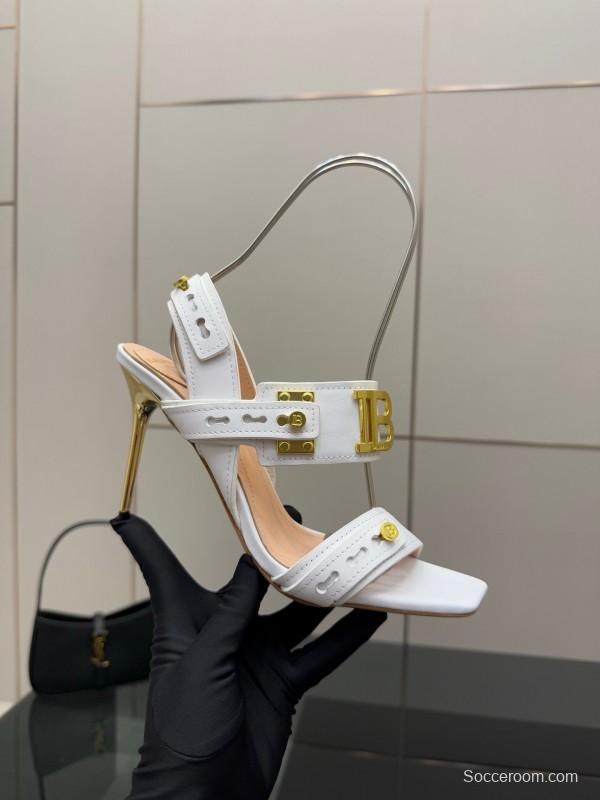 Balmain 2025/SS Metal Heel High Heel Sandals - KFY00320