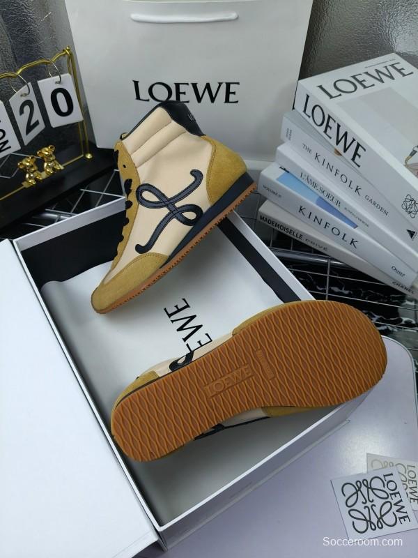 LOEWE High-Top German Training Sneakers Retro Fashion Casual White Shoes - LY00330
