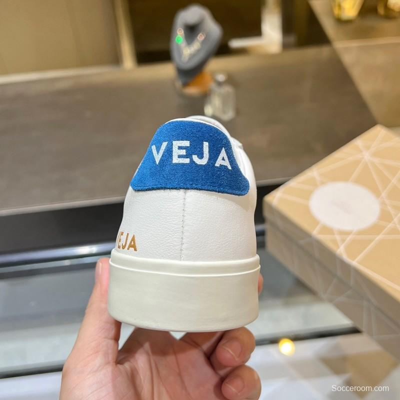 VEJA Classic White Sneakers V Logo Lace-Up Retro Flat Platform Casual Sports Shoes - LY00220