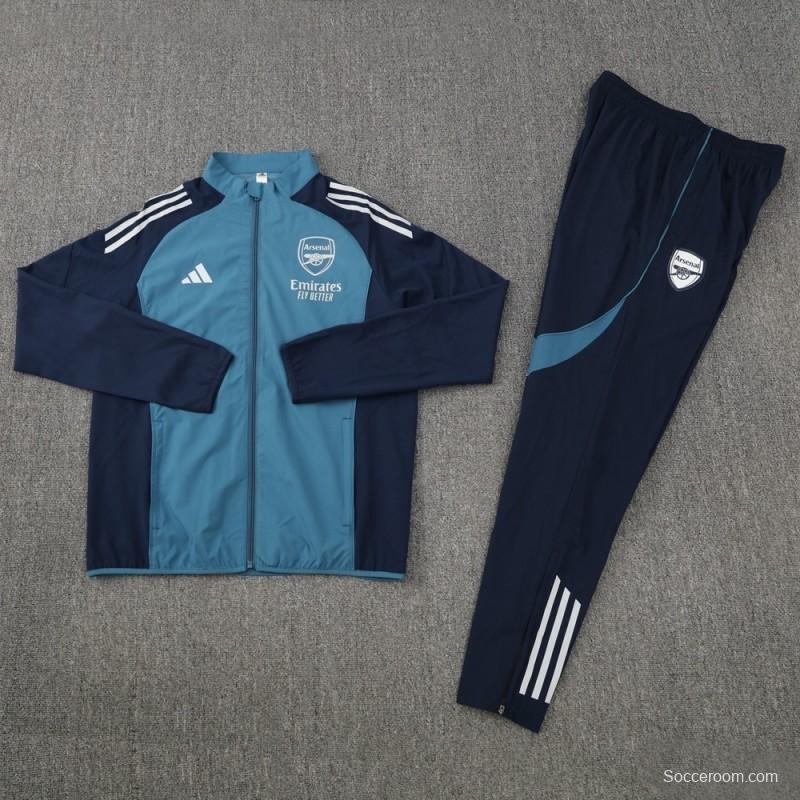 25/26 Arsenal Blue Half Zipper Jacket+Long Pants S-3XL