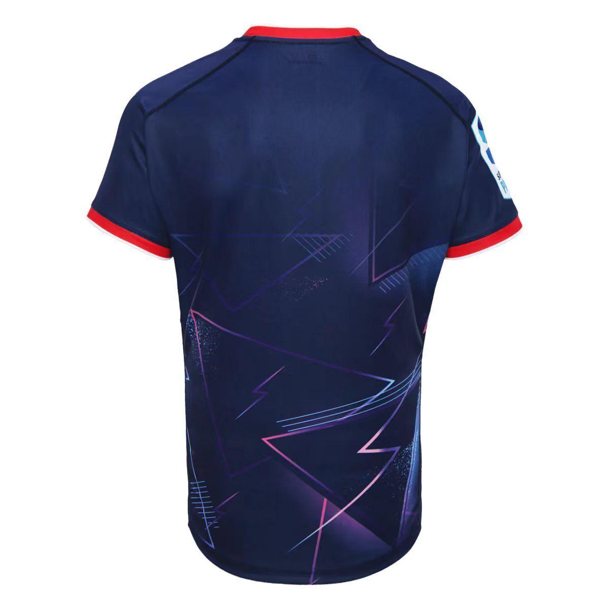 25/26 Melbourne Rebels Navy with Lightning Pattern and Pink Gradient Jersey