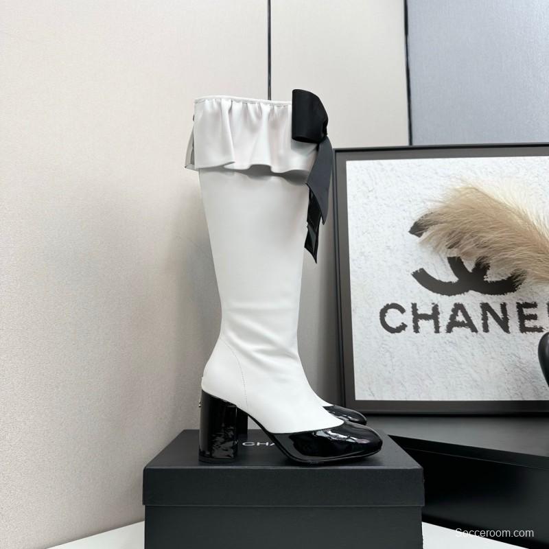 Chanel 2025/SS Bow Detail Block Heel Boots - LY00600