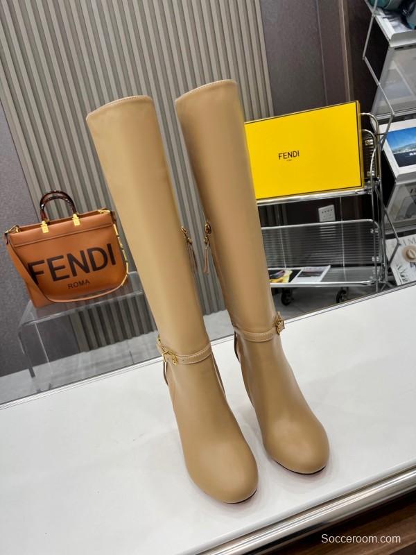 FENDI Delfina Round Toe Boots with FF Buckle - LY00520