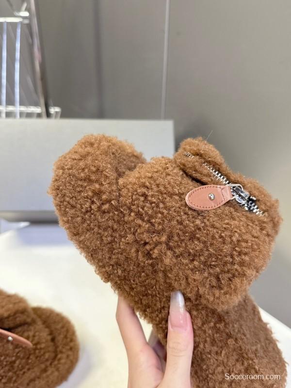 Balenciaga 2025/SS Couple Edition Cola Fur Slippers - KFY00230