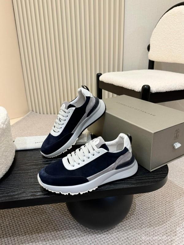 Brunello Cucinelli Casual Sneakers with Textured Calfskin and Seasonal Colors - KFY00320