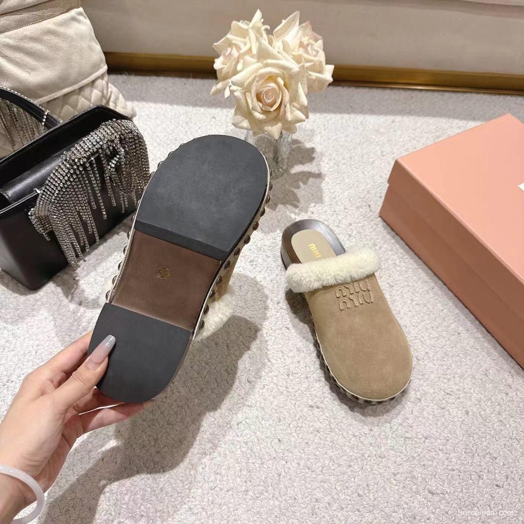Miu Miu Cotton Shoes Sandals 2025 SS New Season Unique Wiping Craft - LY00260