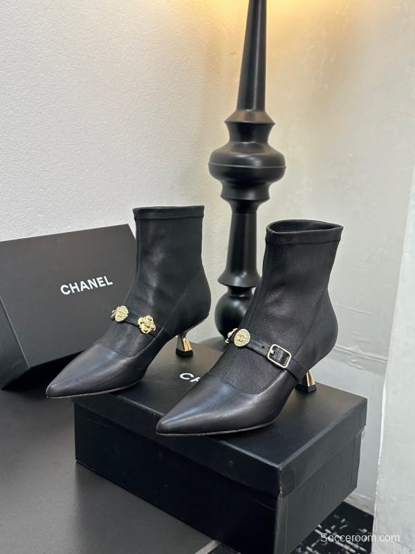 Chanel 2025/SS 24B Autumn Winter New High Heel Bow Sock Boots - LY00380