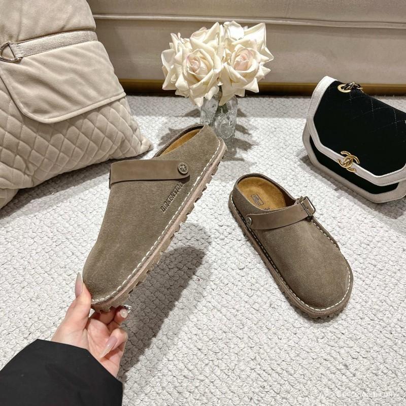 Birkenstock 2025 SS Two-Way Womens Sandals with Suede Leather and Retro Buckle - LY00240