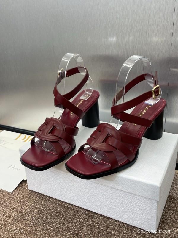 Dior D-Club Jelly Color Hollow Layered Cross Strap High Heel Women Shoes - KFY00290