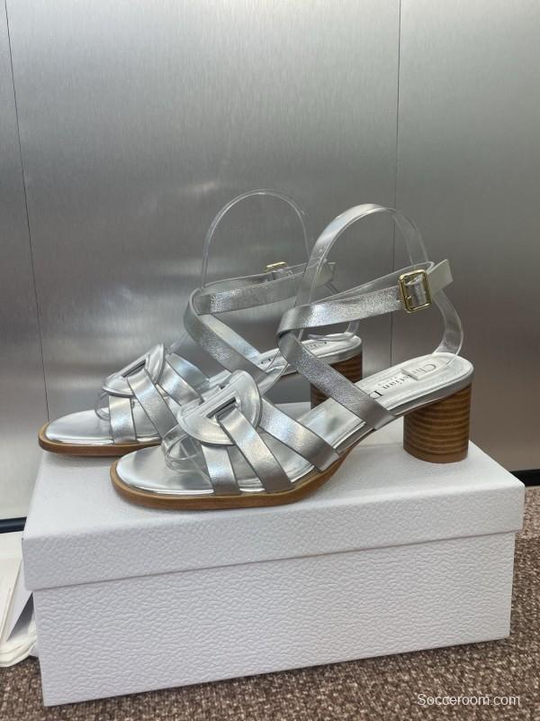 Dior D-Club Jelly Color Hollow Layered Cross Strap Mid Heel Women Shoes - KFY00290