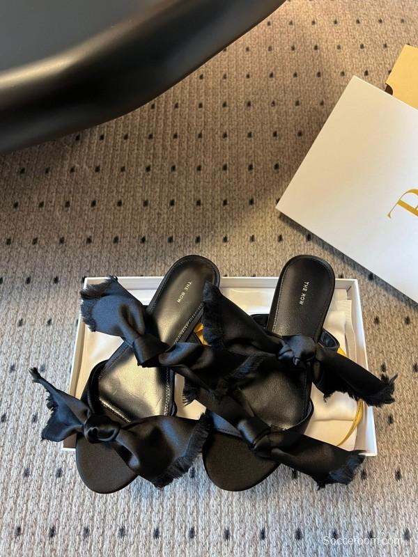 The Row 25ss Hand-Woven Bow Slippers - KFY00280