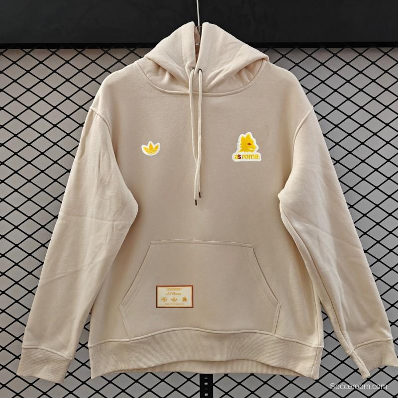 25/26 Adidas x AS Roma Retro  Embroidered Logo Hoodie 9 Colors