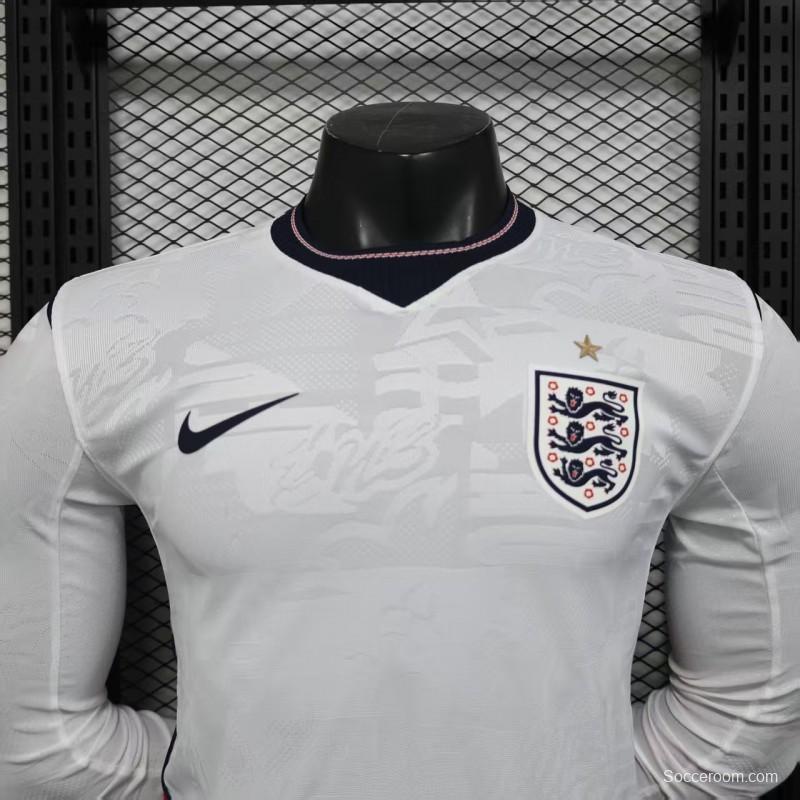 25/26 Player Version  England Home Long Sleeve Jersey