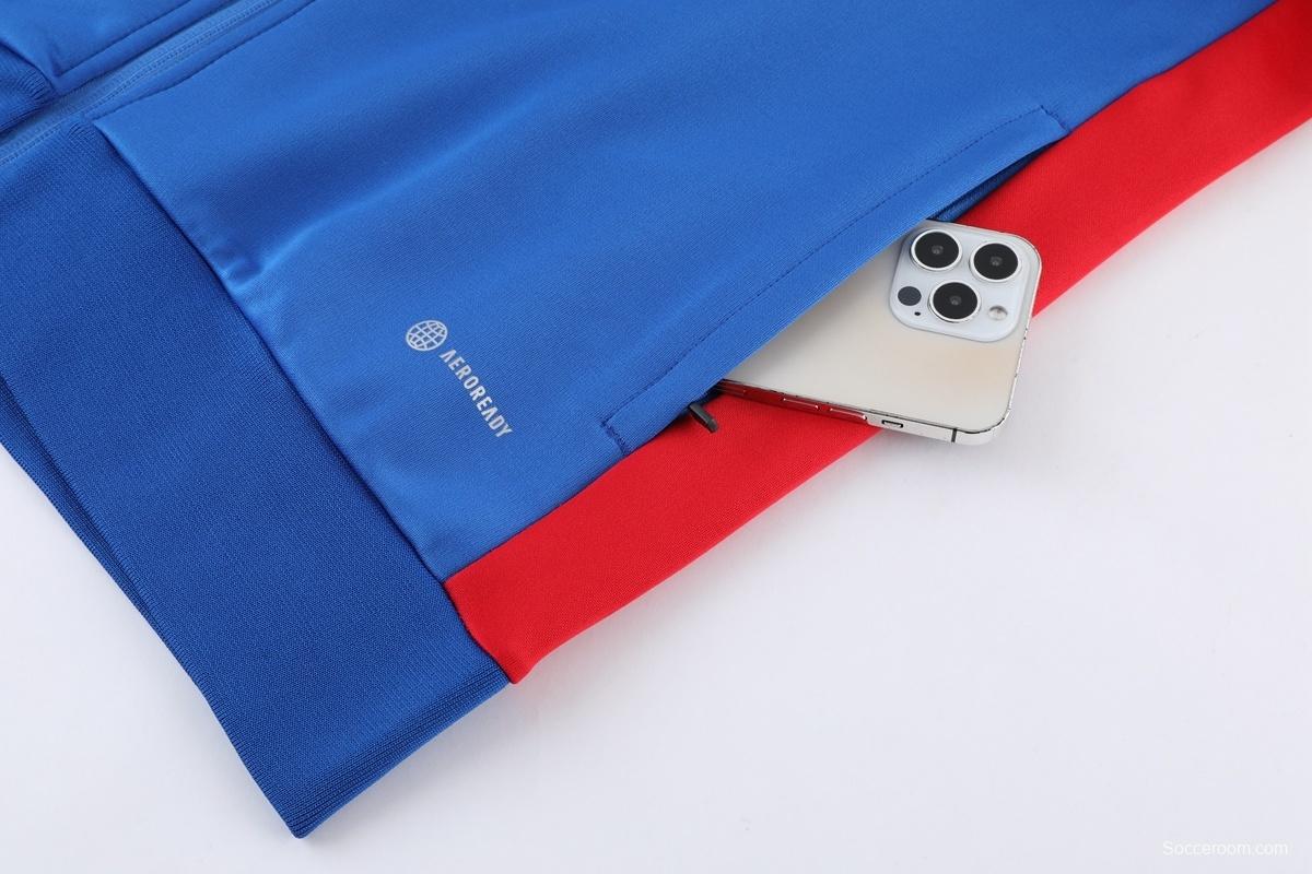 2026 Adidas Blue Full Zipper Jacket + Black Long Pants