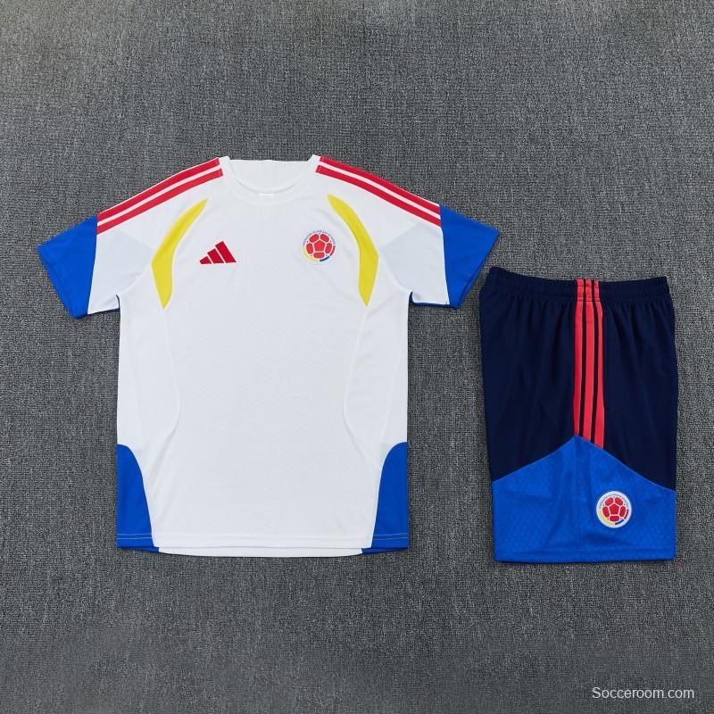 26/27 Colombia White Short Sleeve+Soccer Shorts