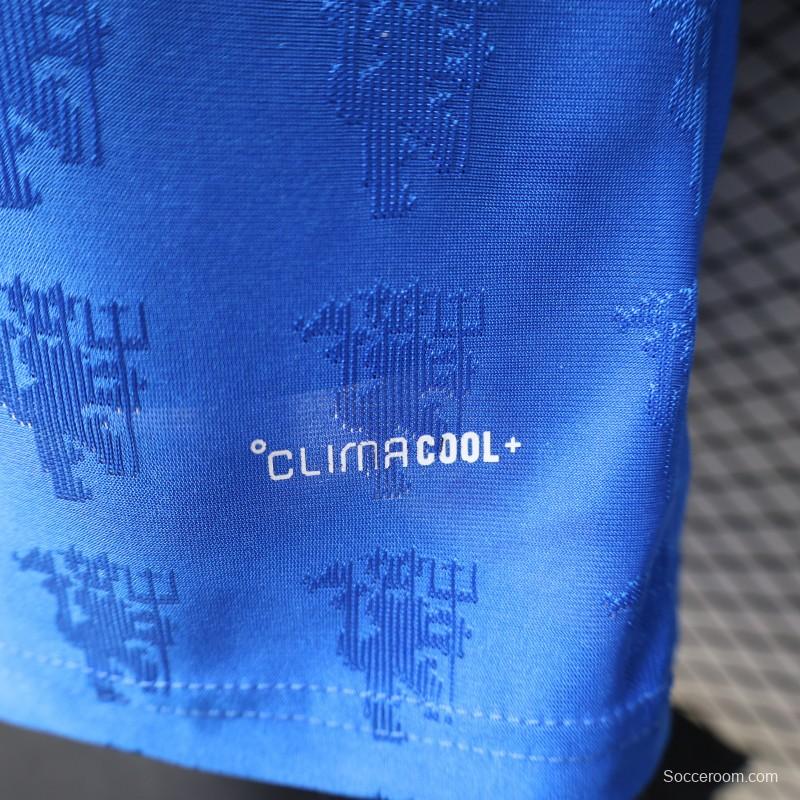 Player Version 26/27 Manchester United Blue with All-Over Devil Jacquard Pattern Jersey