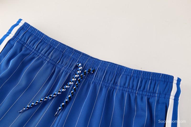 26/27 Chelsea FC White Stripes Short Sleeve+Blue Soccer Shorts