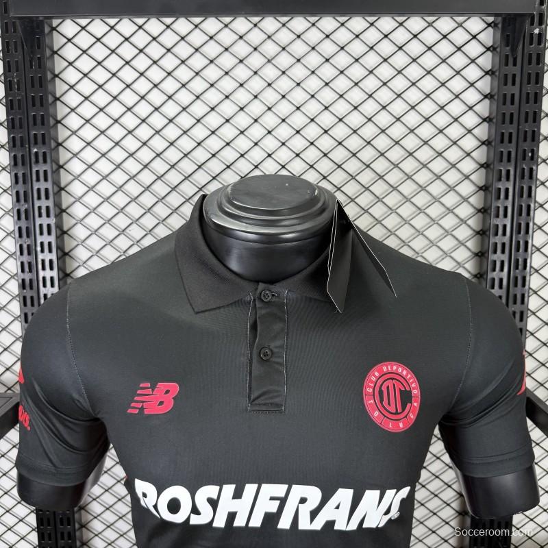 Player Version 25/26 Deportivo Toluca FC Black Jersey with Polo Collar